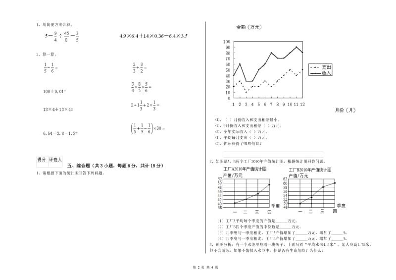 2020年实验小学小升初数学每周一练试卷C卷 上海教育版（含答案）.doc_第2页