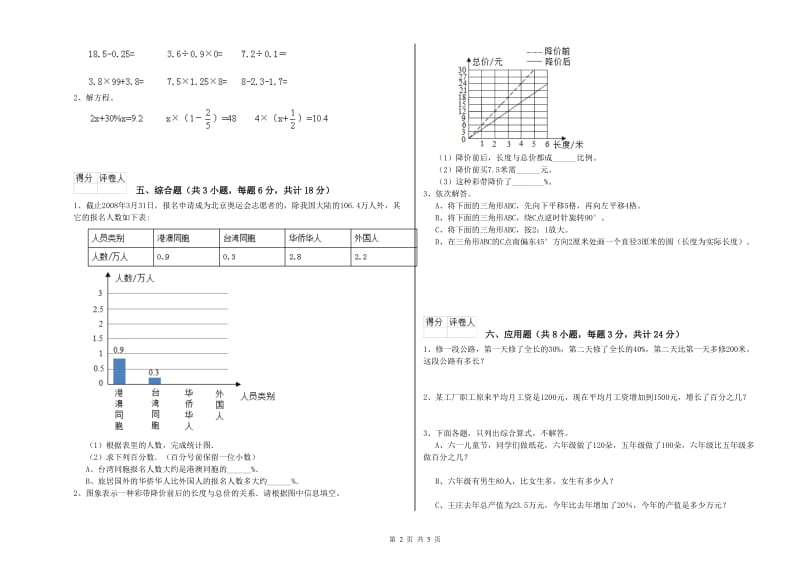 2020年实验小学小升初数学能力提升试卷C卷 江西版（附答案）.doc_第2页