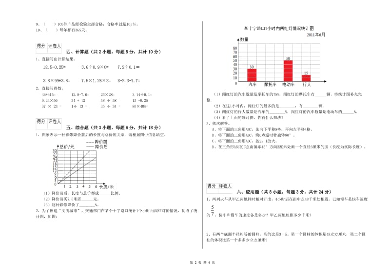 2020年实验小学小升初数学模拟考试试题B卷 长春版（含答案）.doc_第2页