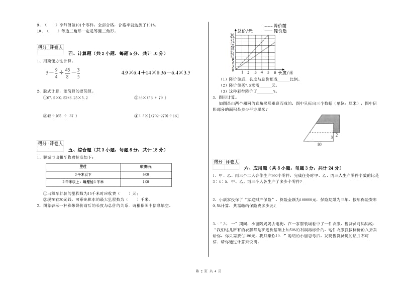 2020年实验小学小升初数学能力检测试卷A卷 豫教版（含答案）.doc_第2页