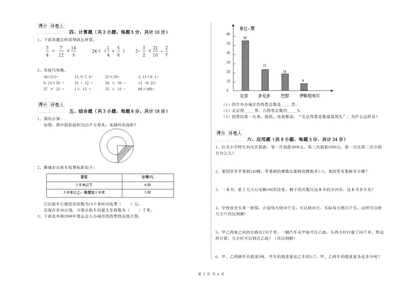 2020年实验小学小升初数学每日一练试卷A卷 沪教版（附答案）.doc_第2页