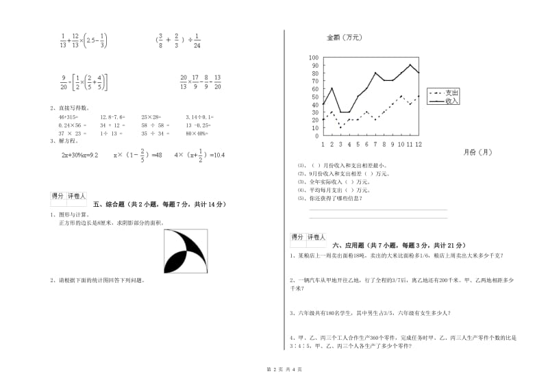 2020年六年级数学下学期能力检测试题 人教版（附解析）.doc_第2页