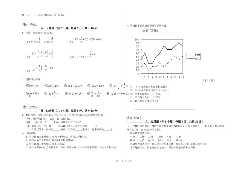 2020年实验小学小升初数学每周一练试卷A卷 赣南版（附解析）.doc_第2页