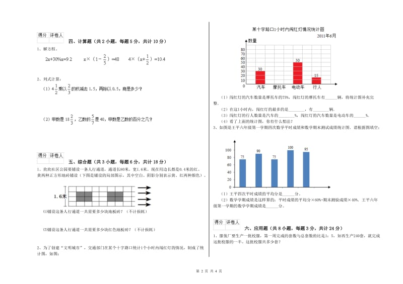 2020年实验小学小升初数学考前检测试卷D卷 苏教版（附答案）.doc_第2页