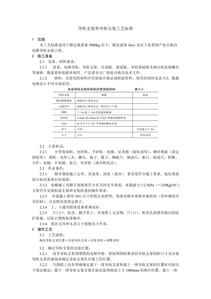 导轨支架和导轨安装工艺标准_第1页