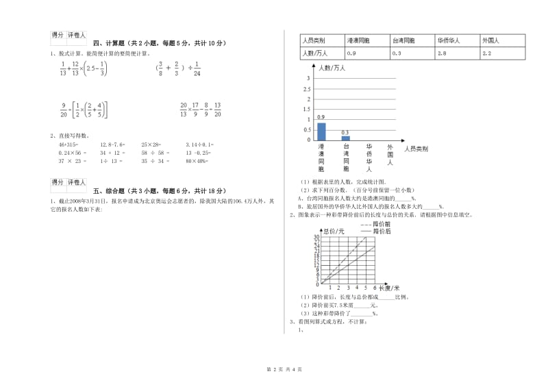 2020年实验小学小升初数学能力检测试卷B卷 上海教育版（附答案）.doc_第2页