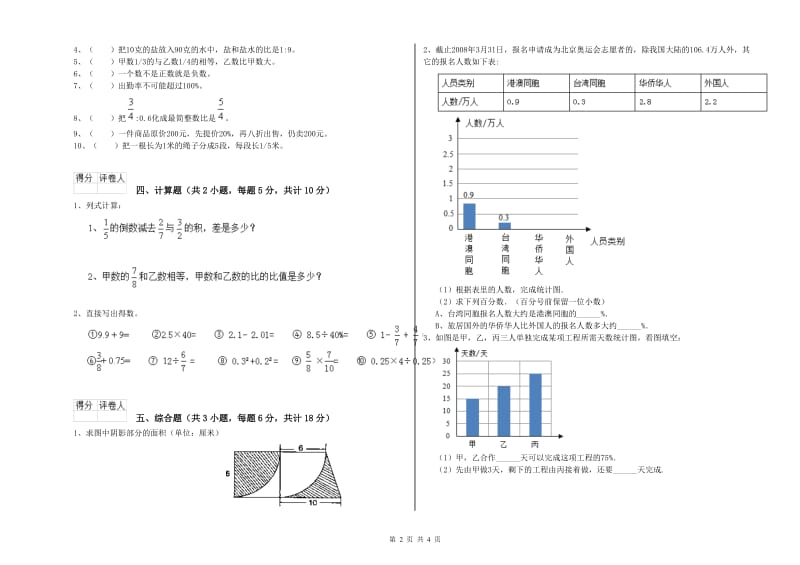 2020年实验小学小升初数学考前检测试题D卷 赣南版（附解析）.doc_第2页