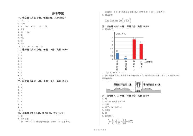 2020年六年级数学下学期过关检测试卷 上海教育版（含答案）.doc_第3页