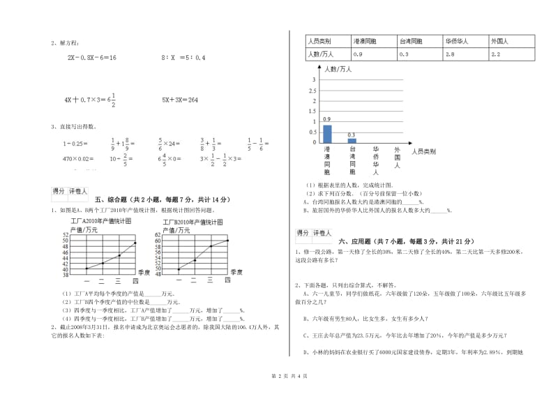 2020年六年级数学下学期过关检测试题 浙教版（附答案）.doc_第2页