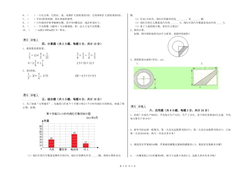 2020年实验小学小升初数学综合练习试卷A卷 苏教版（附答案）.doc_第2页