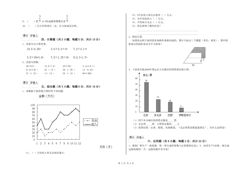 2020年实验小学小升初数学综合检测试卷D卷 江苏版（附答案）.doc_第2页