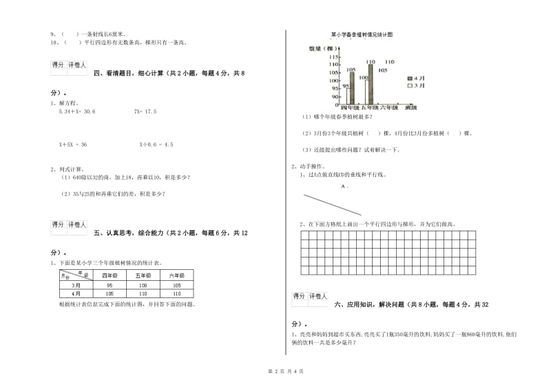 2020年四年级数学上学期综合练习试题C卷 附解析.doc_第2页