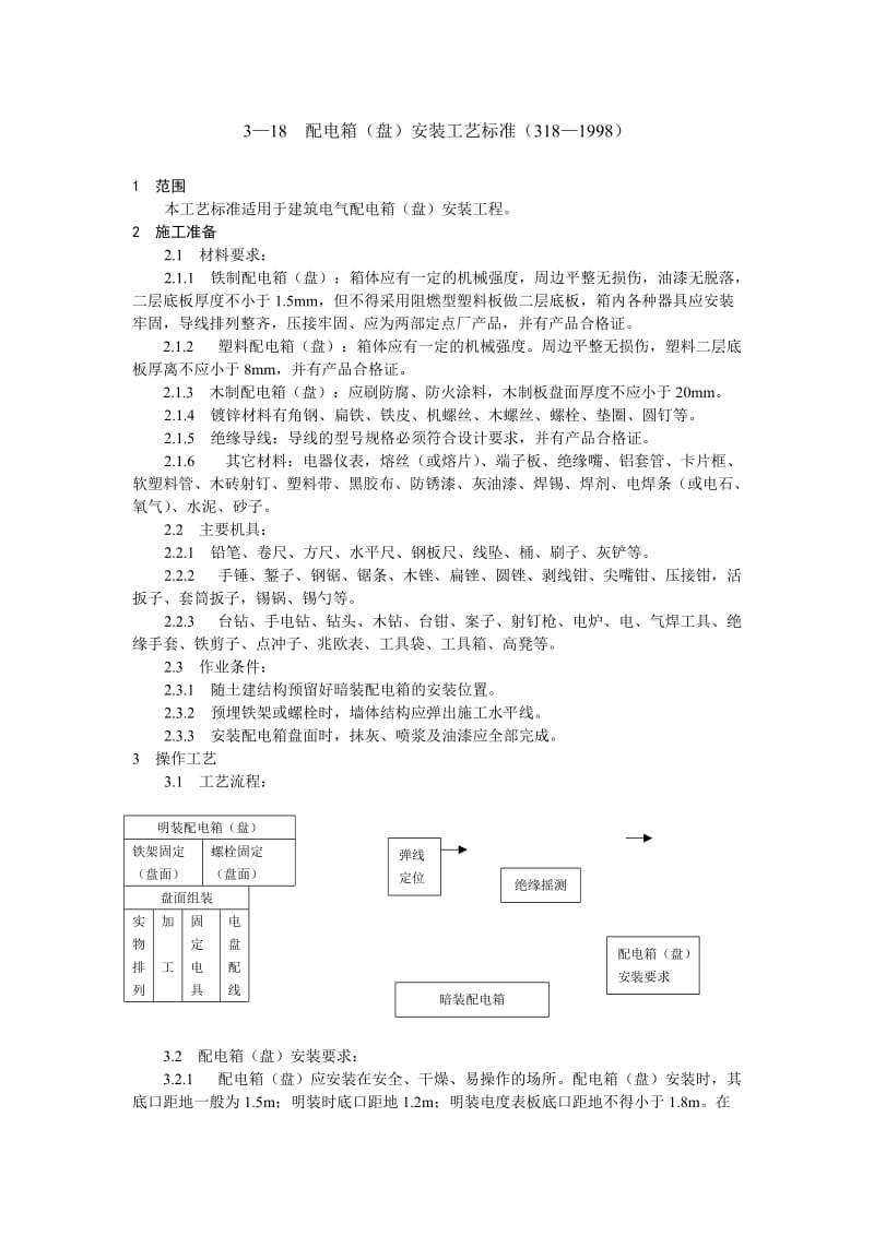 配电箱（盘）安装工艺标准_第1页