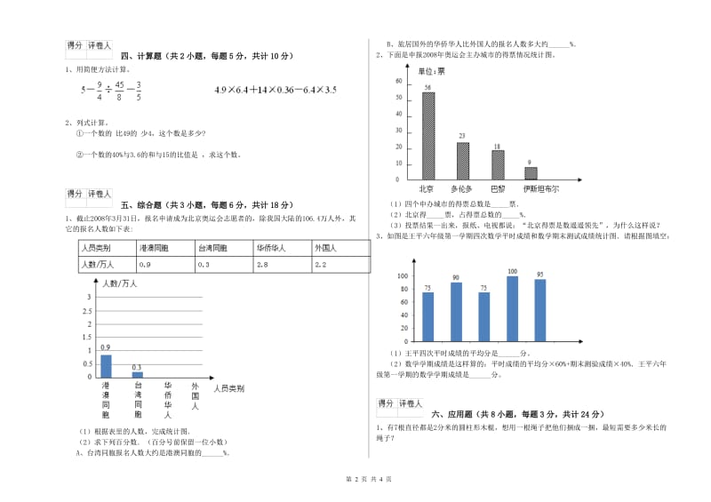 2020年实验小学小升初数学每周一练试卷B卷 外研版（含答案）.doc_第2页