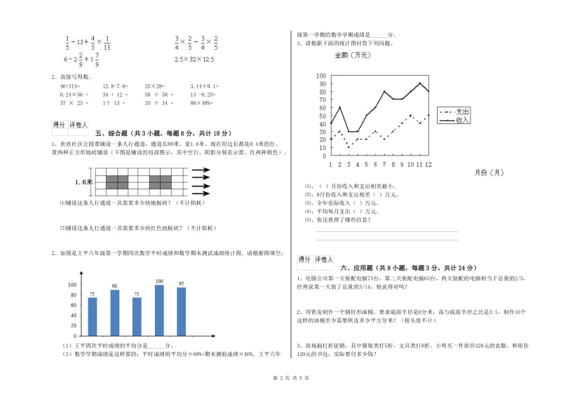 2020年实验小学小升初数学考前检测试卷A卷 西南师大版（附答案）.doc_第2页