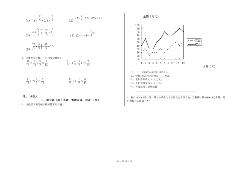 2020年实验小学小升初数学考前检测试卷A卷 新人教版（附解析）.doc_第2页