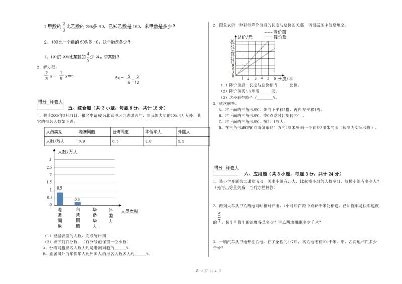 2020年实验小学小升初数学考前练习试卷C卷 新人教版（附答案）.doc_第2页