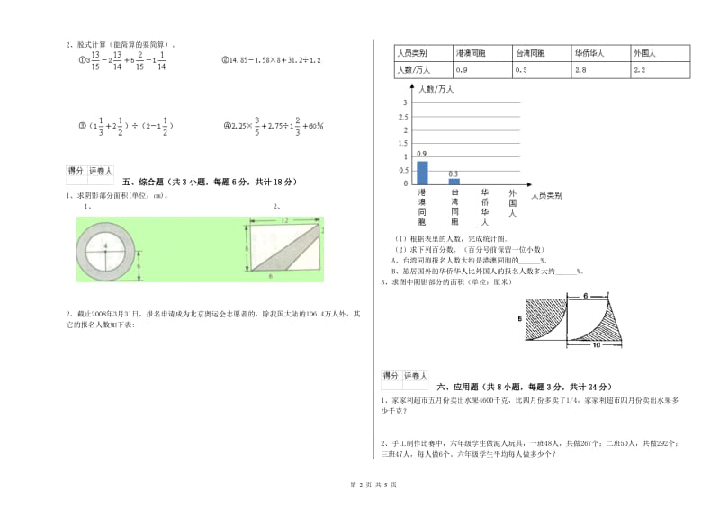 2020年实验小学小升初数学综合练习试卷B卷 上海教育版（附答案）.doc_第2页