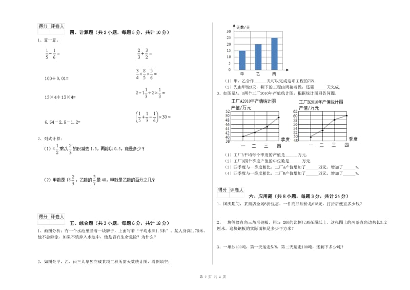 2020年实验小学小升初数学综合练习试卷B卷 苏教版（附答案）.doc_第2页