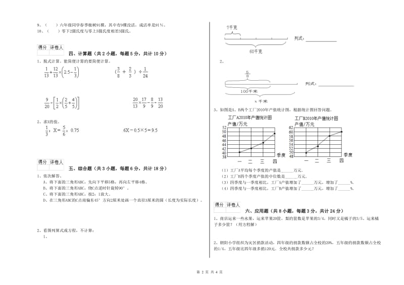 2020年实验小学小升初数学综合检测试卷A卷 江苏版（附解析）.doc_第2页