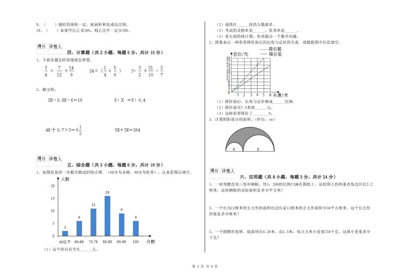 2020年实验小学小升初数学强化训练试卷A卷 江苏版（含答案）.doc_第2页