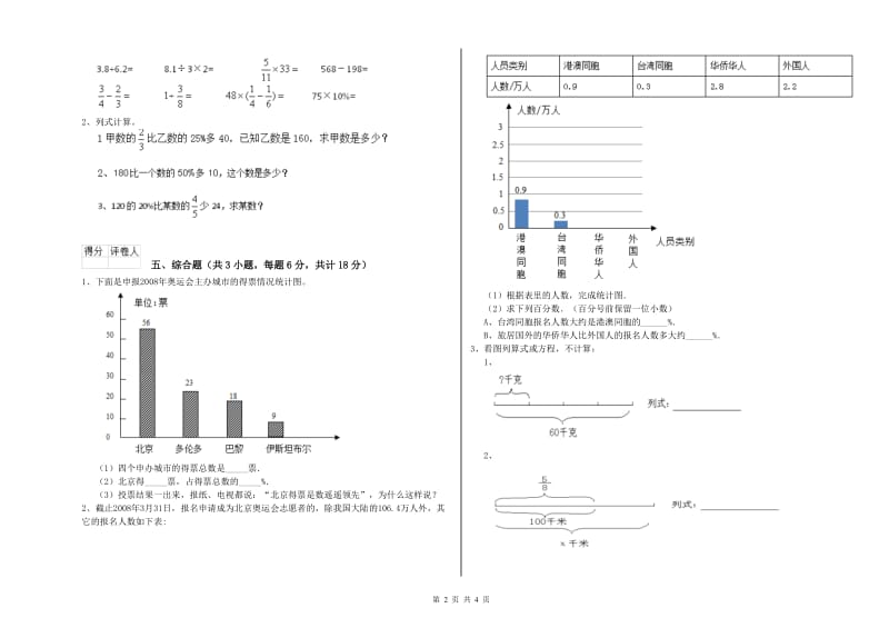 2020年实验小学小升初数学强化训练试卷D卷 豫教版（附答案）.doc_第2页