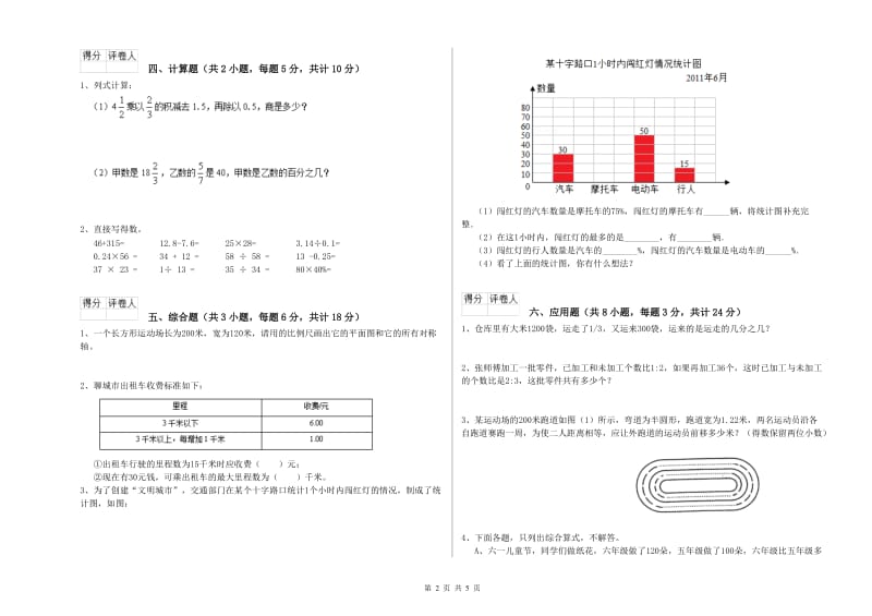 2020年实验小学小升初数学考前练习试卷A卷 苏教版（附解析）.doc_第2页