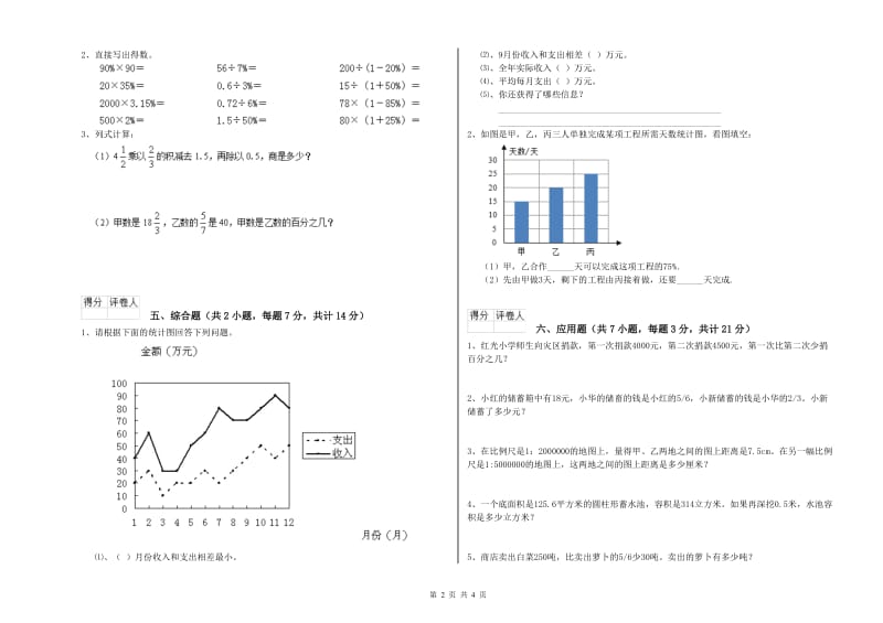 2020年六年级数学下学期综合检测试题 人教版（附解析）.doc_第2页