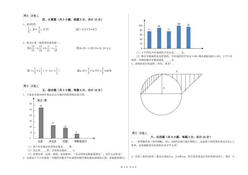 2020年实验小学小升初数学能力检测试卷A卷 江苏版（附解析）.doc_第2页