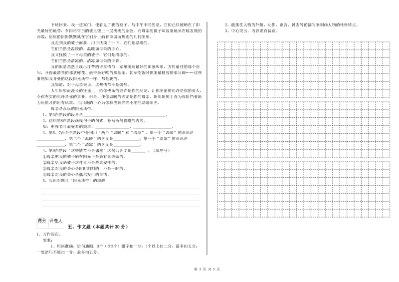 三亚市重点小学小升初语文综合练习试题 含答案.doc_第3页