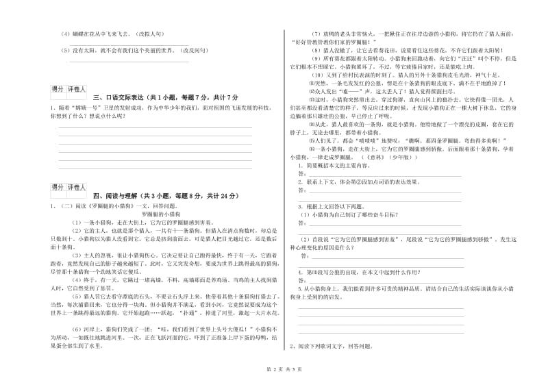 临沂市重点小学小升初语文过关检测试题 附答案.doc_第2页