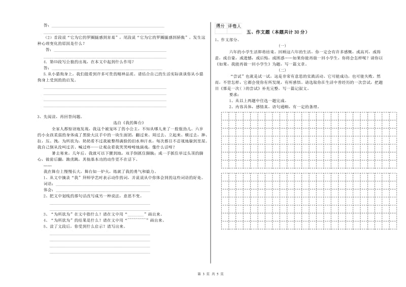 克孜勒苏柯尔克孜自治州重点小学小升初语文每日一练试卷 附解析.doc_第3页