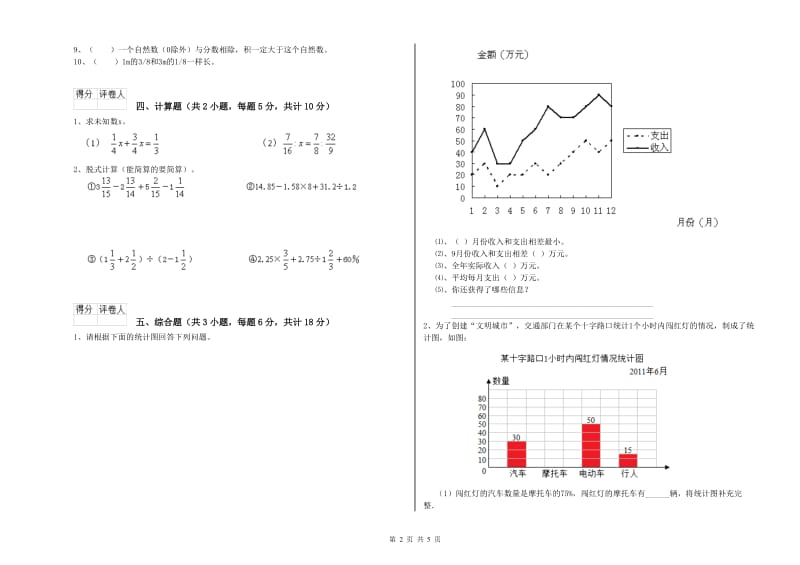 云南省2019年小升初数学能力测试试卷C卷 附答案.doc_第2页