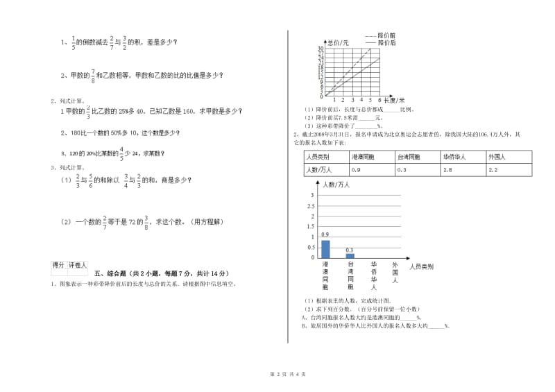 临沂市实验小学六年级数学【上册】综合练习试题 附答案.doc_第2页