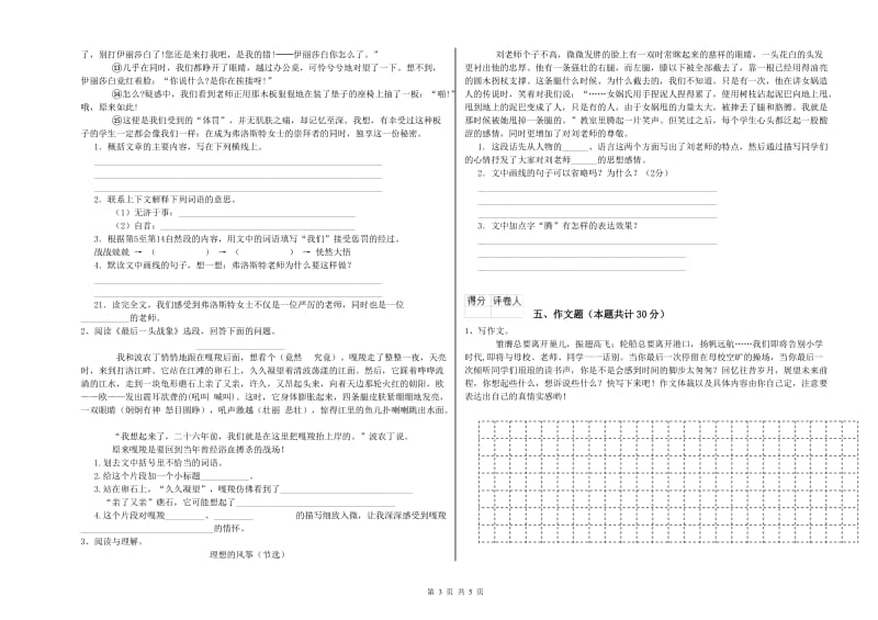 信阳市重点小学小升初语文提升训练试卷 附答案.doc_第3页