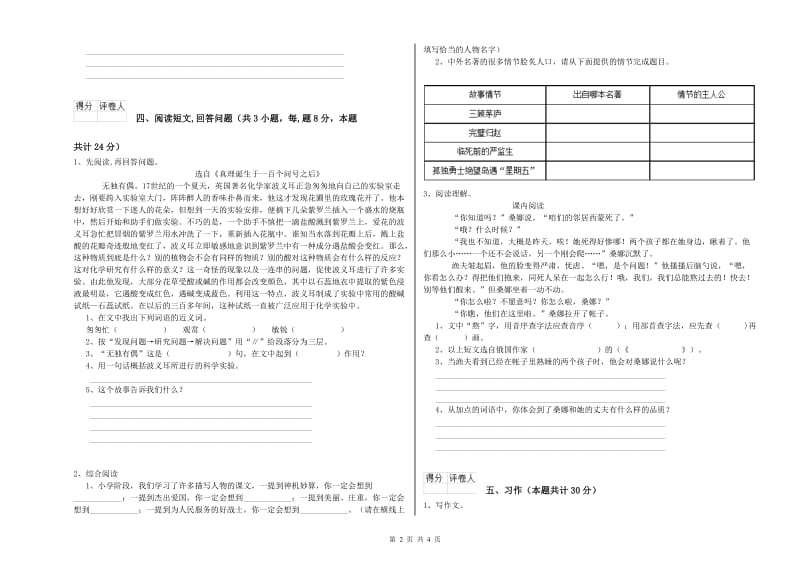 六年级语文【上册】期末考试试题C卷 附答案.doc_第2页