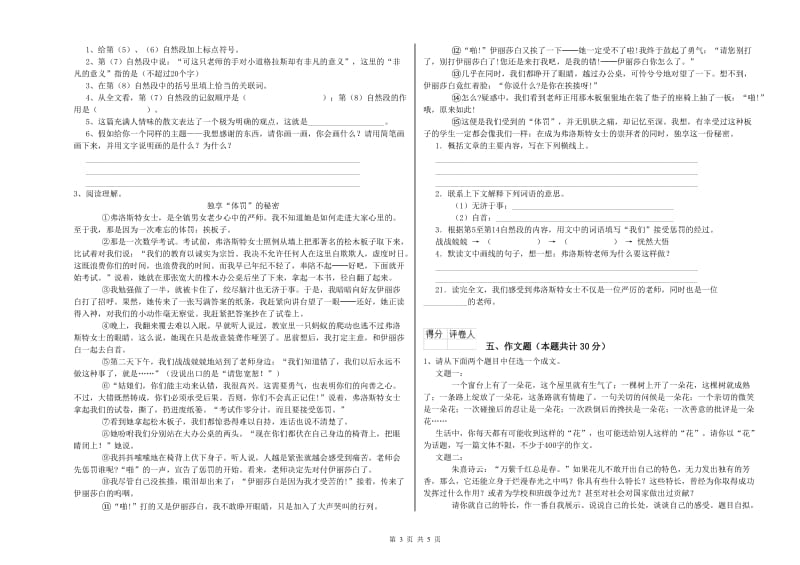 儋州市重点小学小升初语文能力检测试卷 含答案.doc_第3页