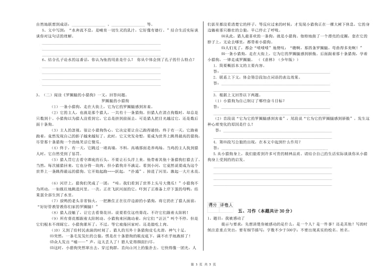 克拉玛依市实验小学六年级语文下学期综合练习试题 含答案.doc_第3页