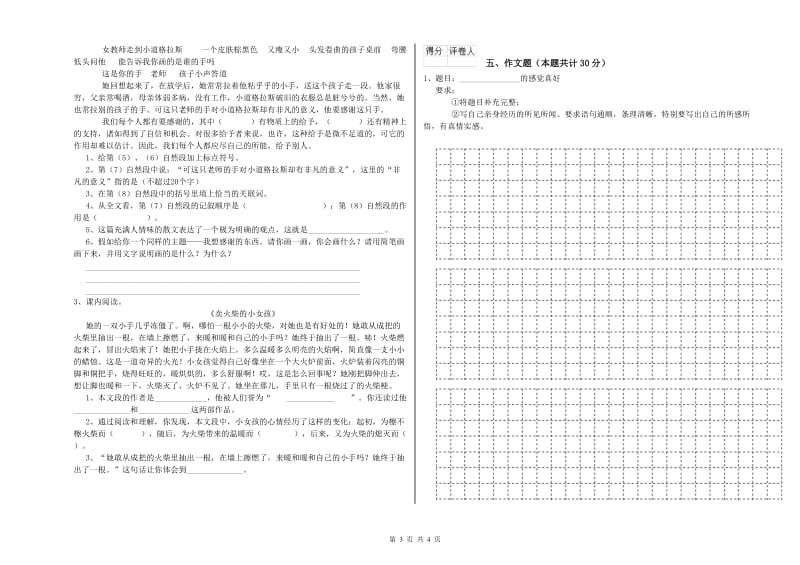 信阳市重点小学小升初语文强化训练试卷 附解析.doc_第3页