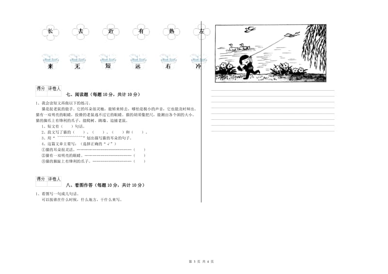 上饶市实验小学一年级语文下学期综合练习试卷 附答案.doc_第3页