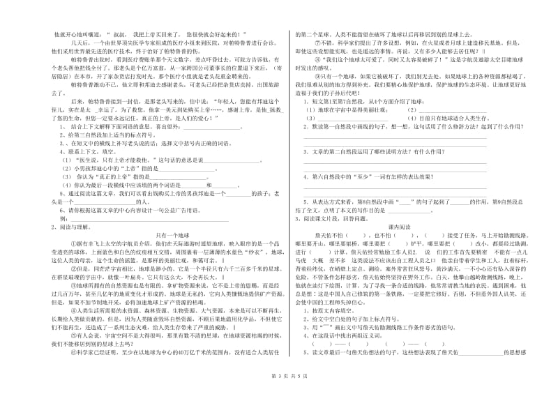 信阳市重点小学小升初语文综合检测试题 含答案.doc_第3页