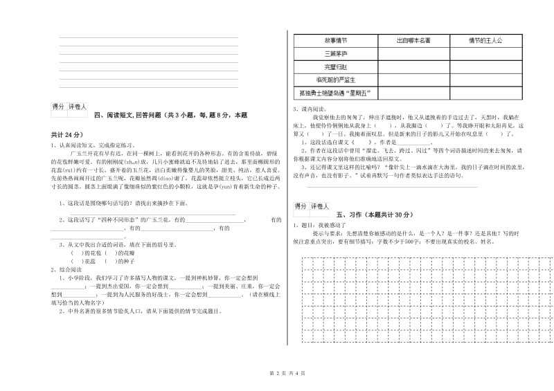 人教版六年级语文下学期能力测试试卷A卷 含答案.doc_第2页