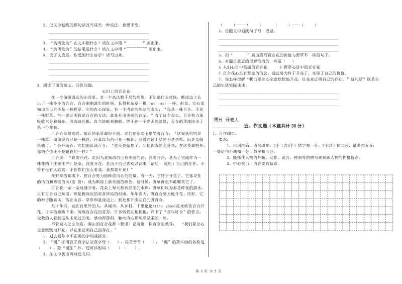 上饶市重点小学小升初语文过关检测试题 含答案.doc_第3页