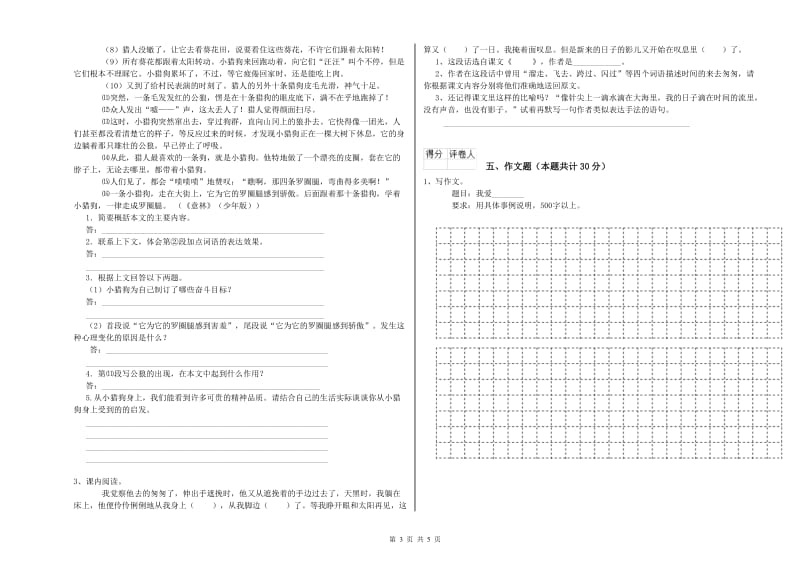 儋州市重点小学小升初语文能力提升试题 含答案.doc_第3页