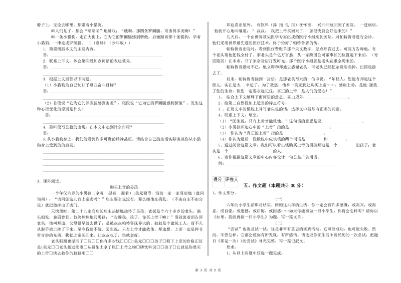 上海市重点小学小升初语文综合练习试卷 含答案.doc_第3页