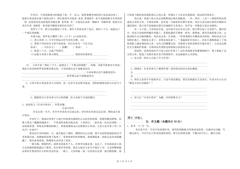 丹东市重点小学小升初语文每周一练试卷 含答案.doc_第3页