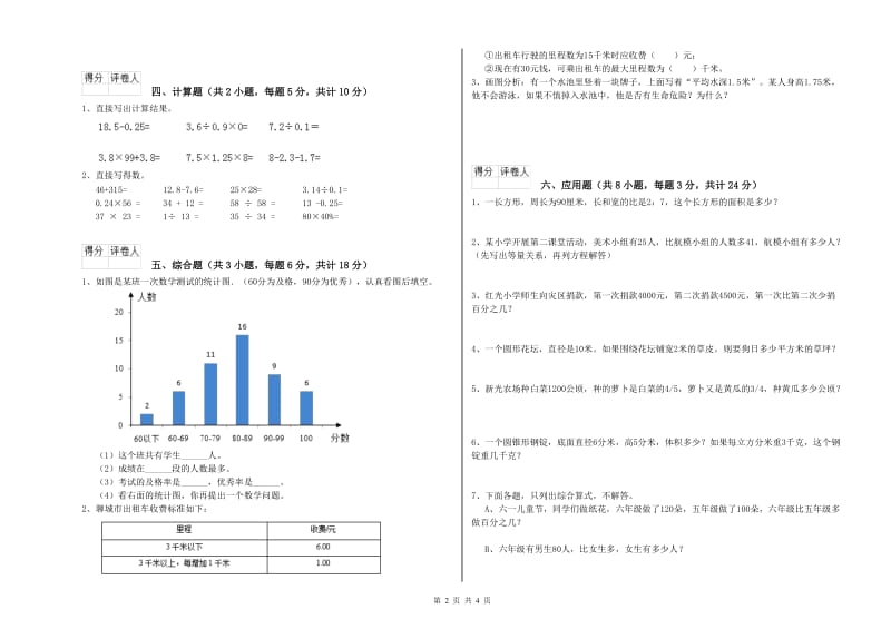 2020年实验小学小升初数学自我检测试题A卷 江西版（附答案）.doc_第2页