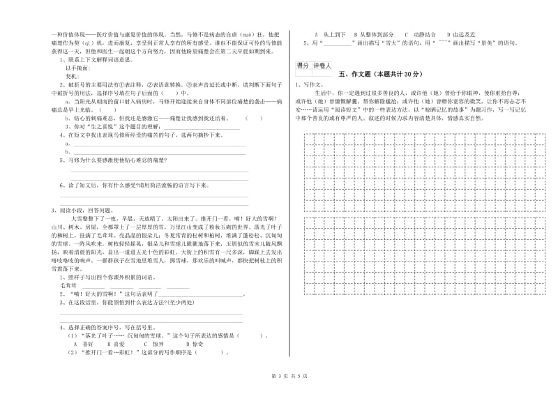 临沧市重点小学小升初语文强化训练试题 附解析.doc_第3页