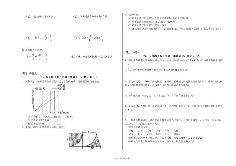 2020年实验小学小升初数学过关检测试卷C卷 沪教版（附答案）.doc_第2页