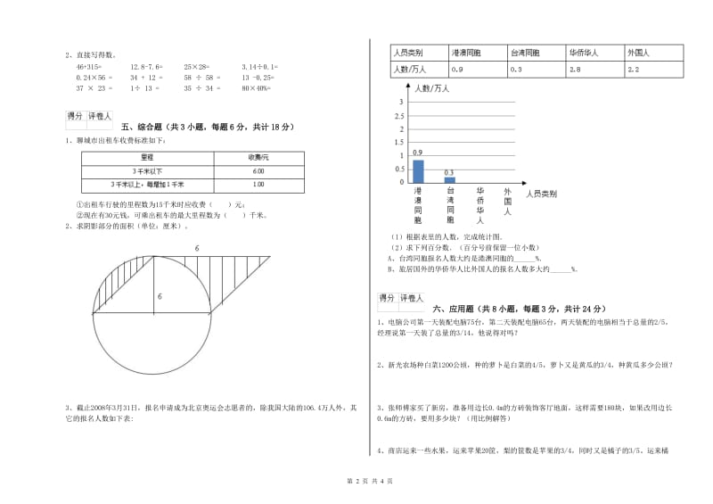 2020年实验小学小升初数学能力测试试题C卷 江西版（附答案）.doc_第2页